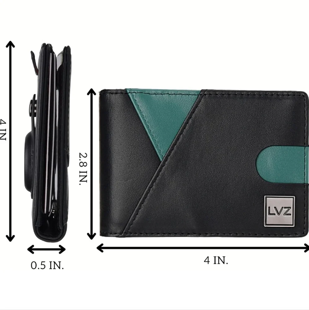Black and Green Wallet RFID Blocking Airtag Holder